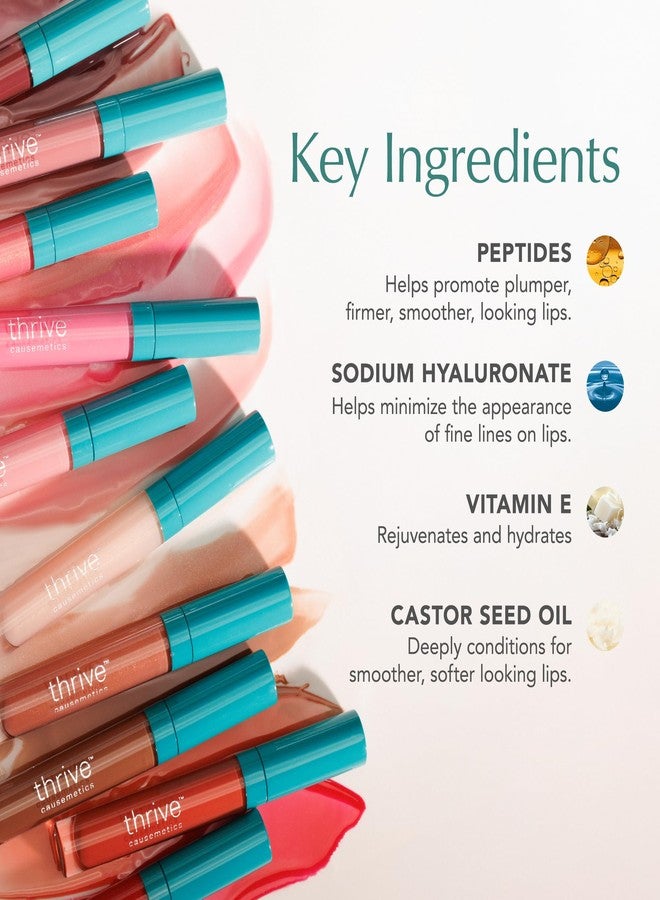 Thrive Causemetics Sheer Strength Lip Plumping Peptide Gloss, Lip Plumper with Vitamin E, Peptides, Plumps, Smooths & Hydrates Lips, High Shine, Vegan & Cruelty Free, Emily (Clear Shimmer) - Image 5